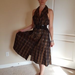 Vintage Sleeveless plaid dress